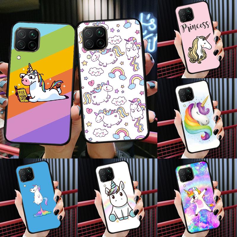 Cartoon Rainbow Unicorn For Huawei P30 P60 Pro P20 P40 Lite Nova 9 10 SE 12s 12i 11i 8i Y91 Y60 Y70 Y72 Y90 Y61 Case