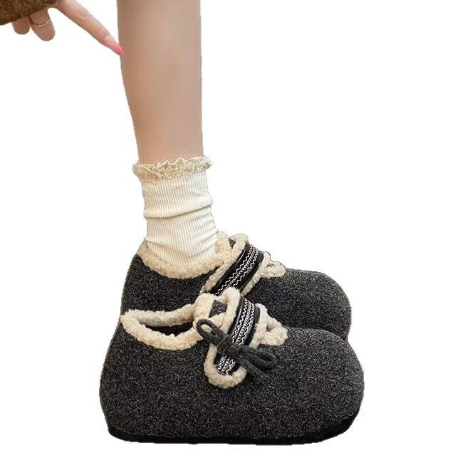Кроссовки Birkenstocks на толстой подошве с внутренней танкеткой, хлопковые, новые, из бархата, теплые, верхняя одежда, пушистые туфли Мэри Джейн