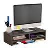 Wooden Computer Elevated Rack Monitor Stand Riser with Storage Compartment Easy Installation Office Desk Storage Organizer Laptop Holder