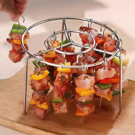 Решетка для аэрофритюрницы с 12/24/36/48 шампурами из нержавеющей стали, вертикальная для мяса