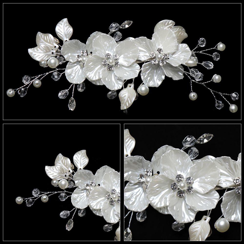 Fashion Crystal Pearl Hair Accessories Bridal Clips Flower Hair Pin Hair Combs Bridesmaid Tiara