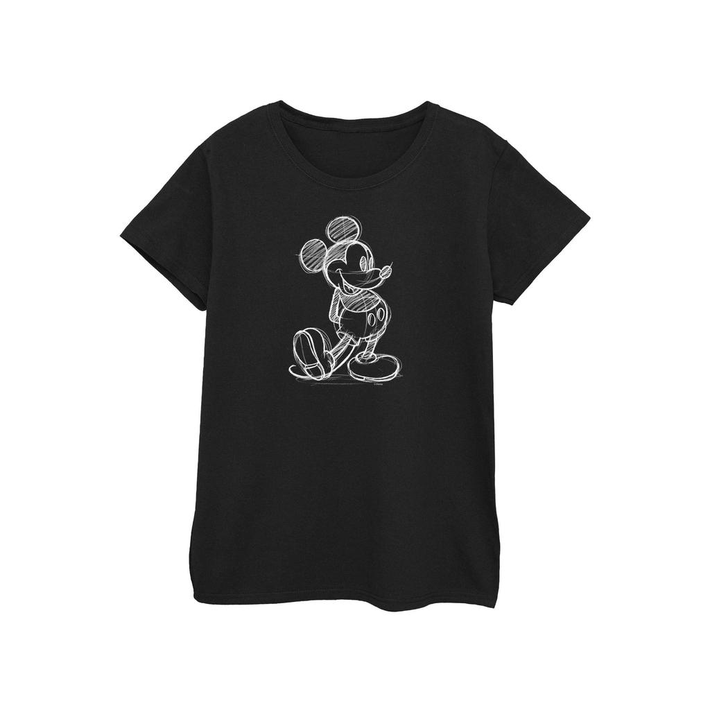 Disney Womens/Ladies Mickey Mouse Sketch Kick Cotton T-Shirt