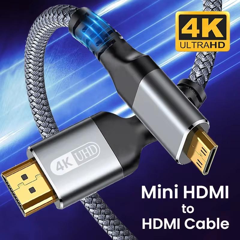 Кабель SUNROZ SUNROZ шнур 3м Mini HDMI - HDMI 4К 60Hz Aluminum Shell Gold-plated Neylon cord (A48744)