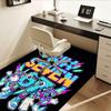 Black Contrast 67" Number Robot Lightning Chair Mat: Office Carpet for Home Decor, Gift Idea, Suitable for Bedroom, Living Room, Various Rooms