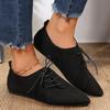 Ladies Shoes On Sale 2024 Brand Basic Women's Flats Outdoor Daily Flats Women Pointed Toe Lace Up Plus Size Shoes Women Zapatos
