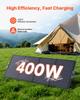 400W Foldable Solar Panel, 24% High-Efficiency Portable Monocrystalline Solar Panel Charger with MC4 Output & 10-in-1 DC Adapter, IP67 Waterproof for