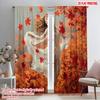2pcs,2D Plane Printing Contemporary Curtains Autumn Leaf Polyester Easy Install (without Rod) Versatile All Perfect for Bedroom