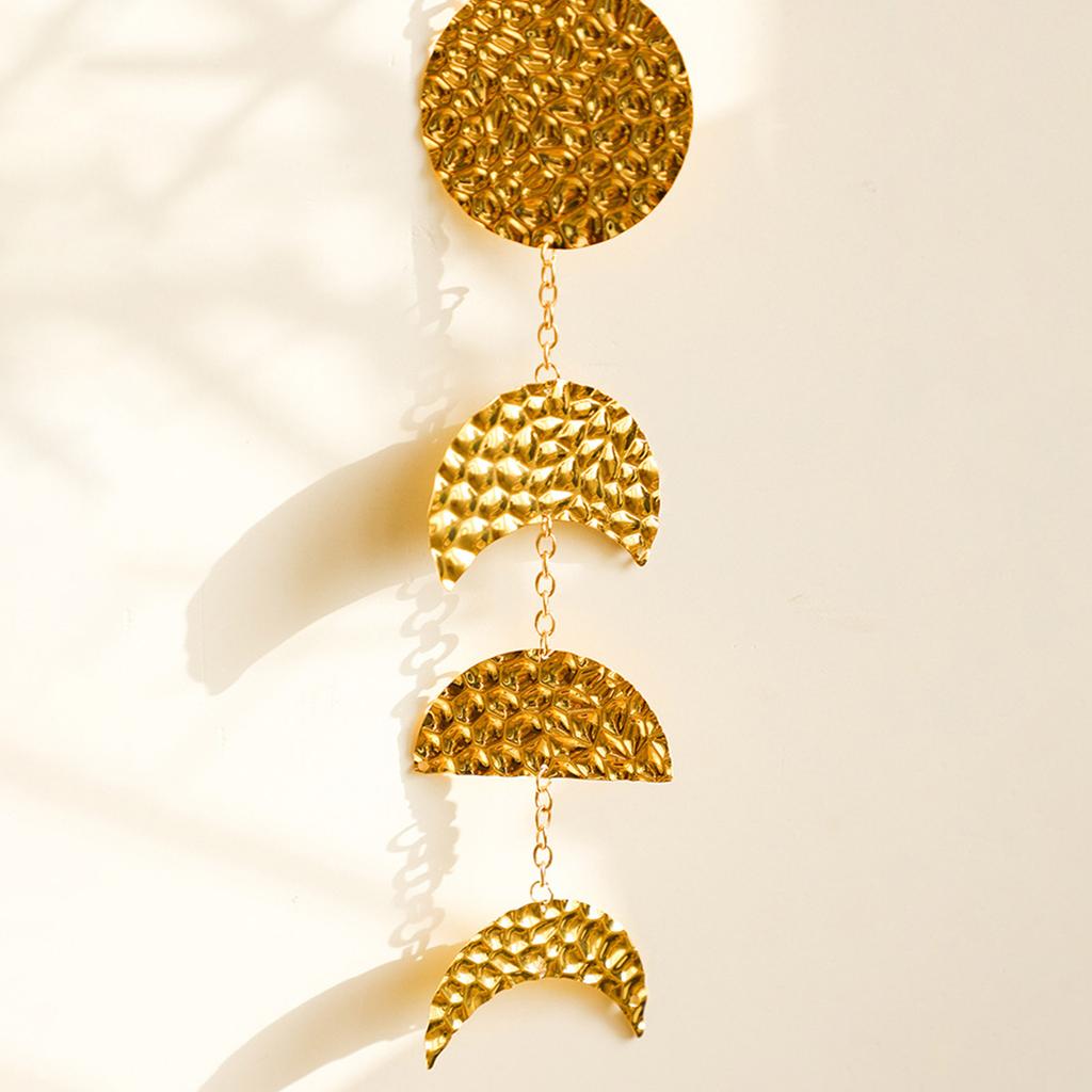 Настенный подвесной подвесной светильник с фазой луны, настенные украшения с металлической цепочкой для офиса, детской спальни, оконные настенные украшения