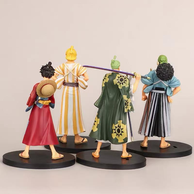One Piece 17cm Anime Figure Luffy Zoro Chopper Yamato Nami Robin Anime Statue Action Figure Collection Model Kid Toy
