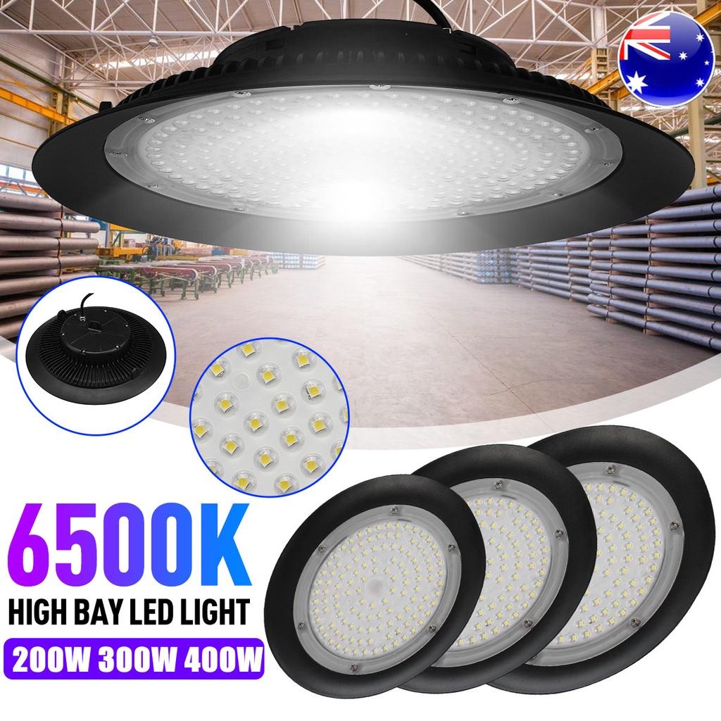 AC220V 6500K 200W 300W 500W Светодиодный светильник High Bay Высокая яркость Промышленное освещение Мастерская Склад Гараж Светодиодная лампа НЛО