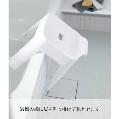 Yamazaki SH30 Bath Stool, White, Approx. W35 x D33 x H34cm (Seat: Approx. H30cm), Tower Design, Breathable and Quick-Drying, 5526
