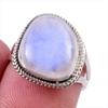 Natural Rainbow Moonstone Gemstone 925 Solid Sterling Silver Ring Size 6 V7a29
