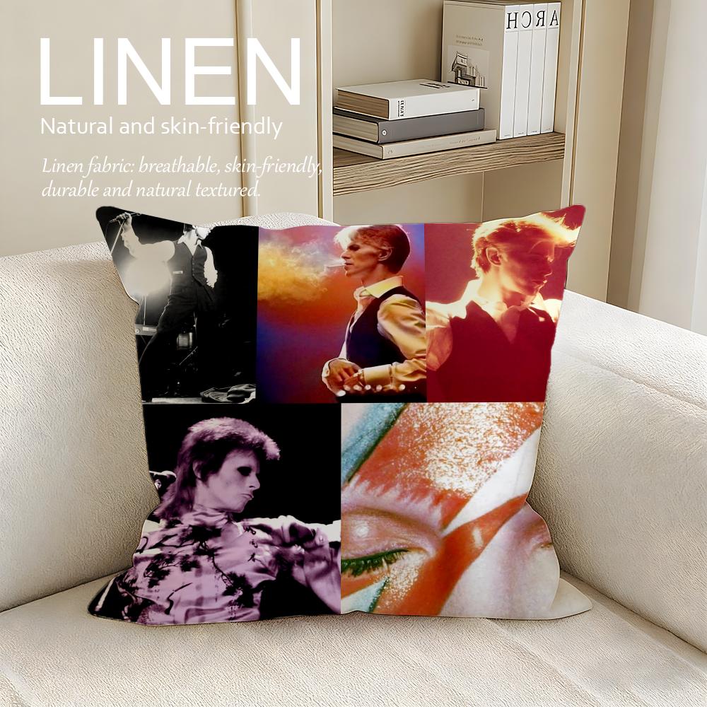 Music David Bowie Cushion Cover Pillowcase Set Pcs x x Breathable Washable Sofa Cushion Cover