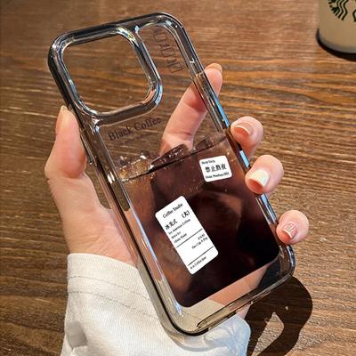 Черный кофейный силиконовый чехол для телефона iPhone 14 Pro, чехол для iPhone 15 11 13 12 Pro Max XS X XR 7 8 Plus SE, противоударный мягкий чехол