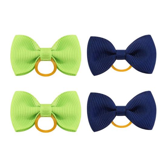 Puppy Dog Hair Bows with Rubber Bands Handmade Small Bowknot Dog Hair Accessories Pet Grooming Supplies