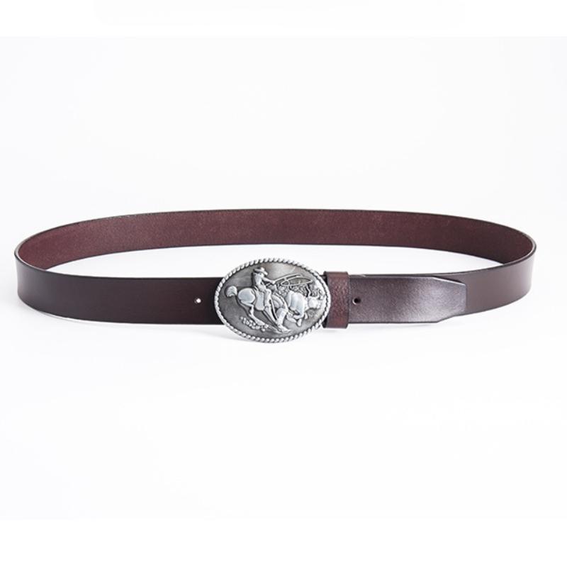 Ремень Western Denim Fashion Casual для мужчин, цельный двухслойный ремень из коровьей кожи, популярный ремень