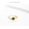 Chic Korean Style 925 Sterling Silver & 24K Gold Geometric Women's Ring
