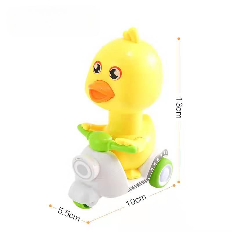 Inertia Pull-Back Duck Motorcycle, Cool Sliding Duck, No Battery Press Plastic Pull-Back Car