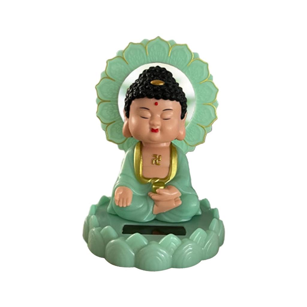 Shaking Head Buddha Miniature Car Dashboard Ornament Lifelike Buddhist Sculptures Toy Table Decoration for Home Office Decor