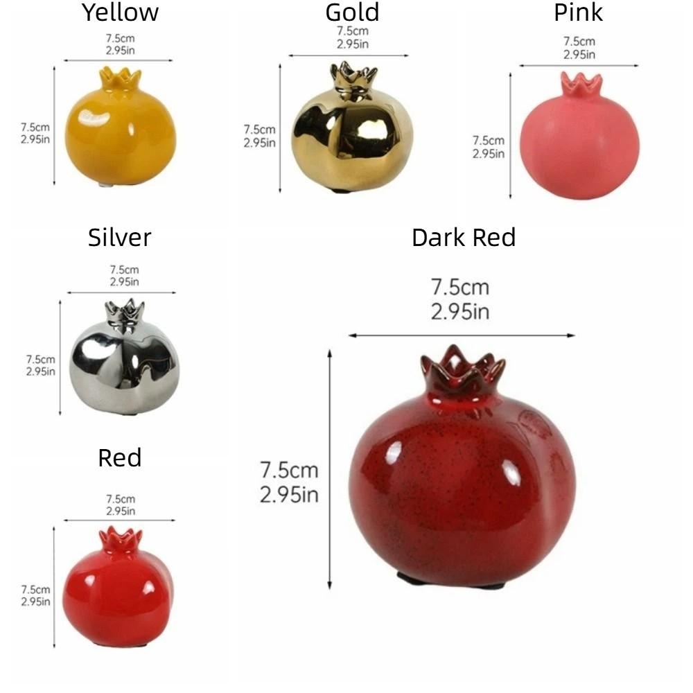 Handmade Simulated Pomegranate Vase Fruit Shaped Bud Vase Ornament Gift Desk Vase Desktop Decor