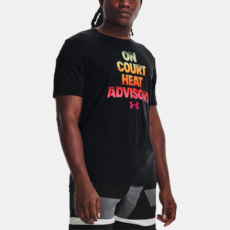 Under Armour Футболка с коротким рукавом и круглым вырезом с буквенным принтом, мужская, черная 1370234-001