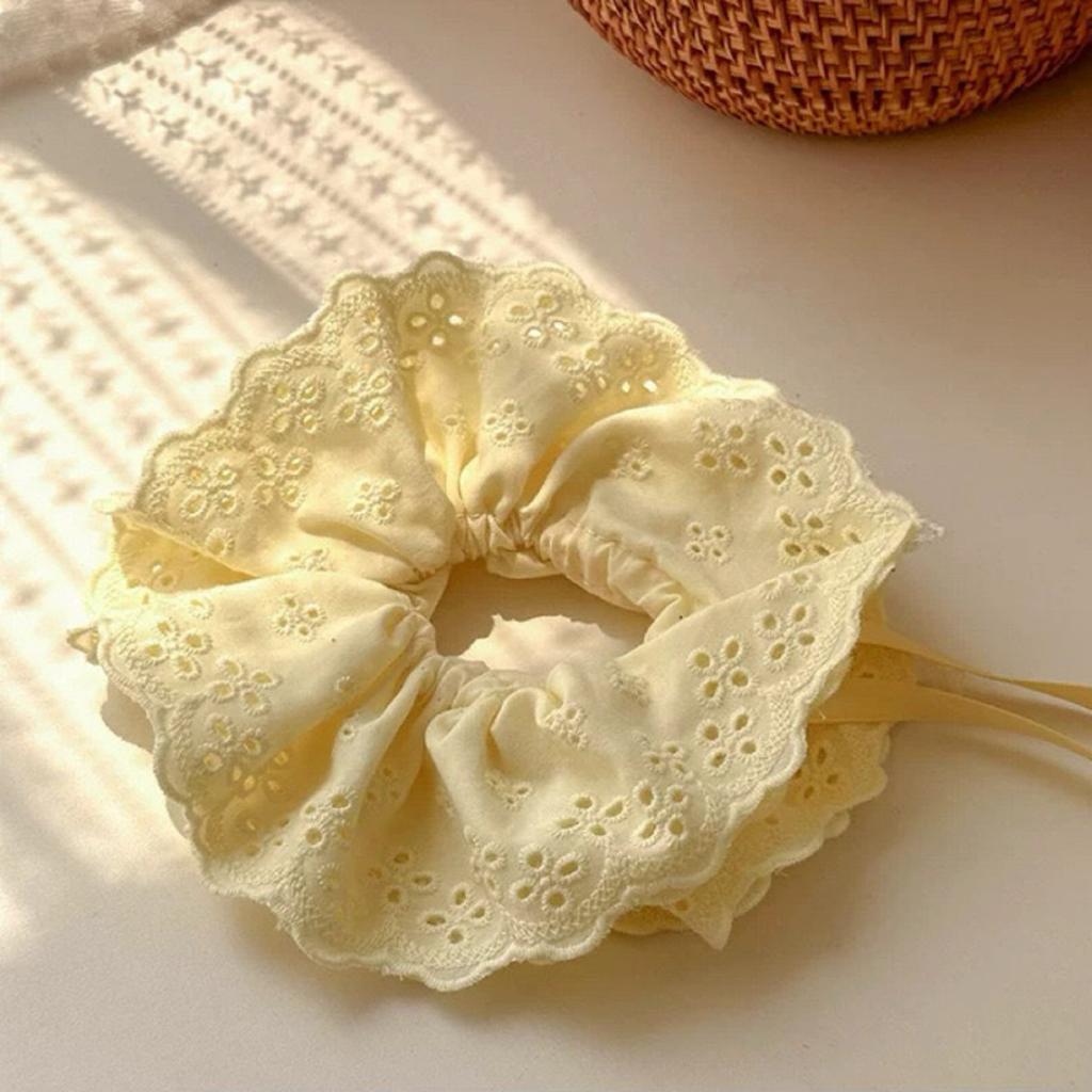 Stylish Lace Hair Scrunchies No Damage Scrunchy Hair Bands Ponytail Holders for Thick Curly and Thin Fine Hair