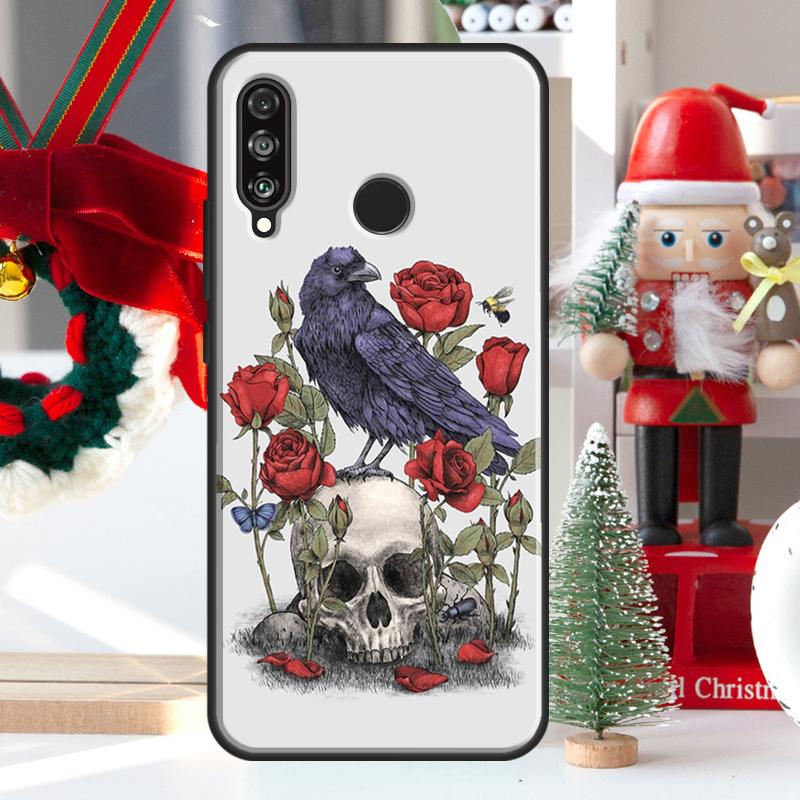 Raven Skull For Huawei Nova 9 10 SE 11 Pro Y60 Y70 Y90 Y61 Y91 Y72 Y73 12i 11i 8i P20 P30 P40 Lite Case