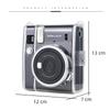 Darkhorse Transparent Case for Fujifilm Instax Mini 40 Instant Camera, Hard PVC Cover with Shoulder Strap, Black