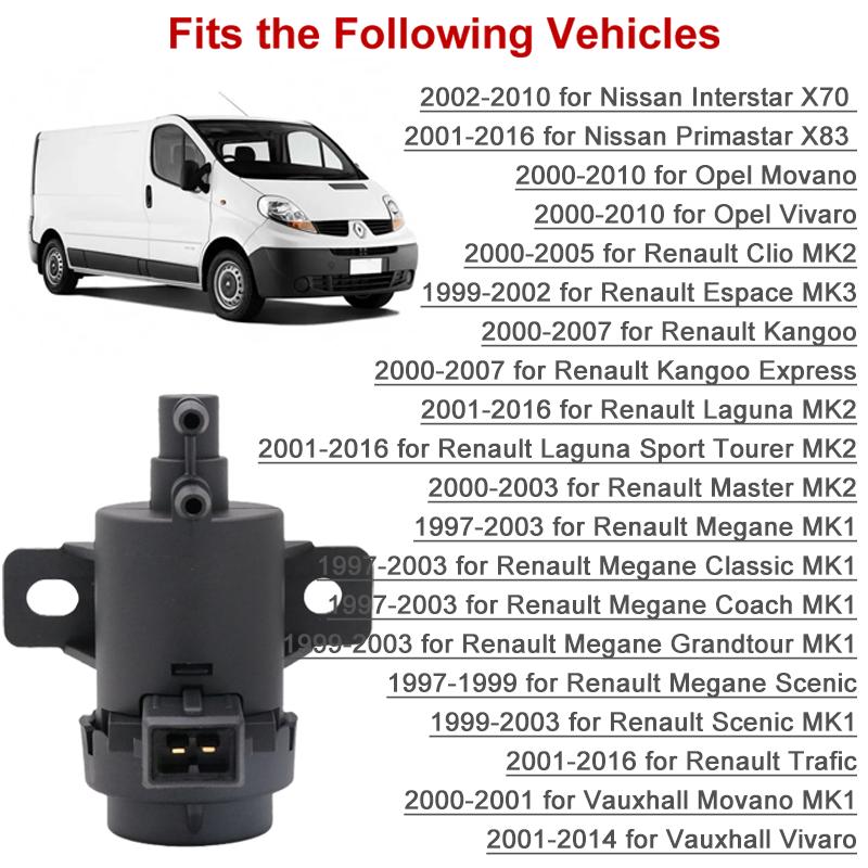 Turbo Boost Pressure Solenoid Valve 91167214 for Opel Vauxhall 14956-00QAA 1495600QAA for Nisson 7700113071 Renault Trafic 2001-