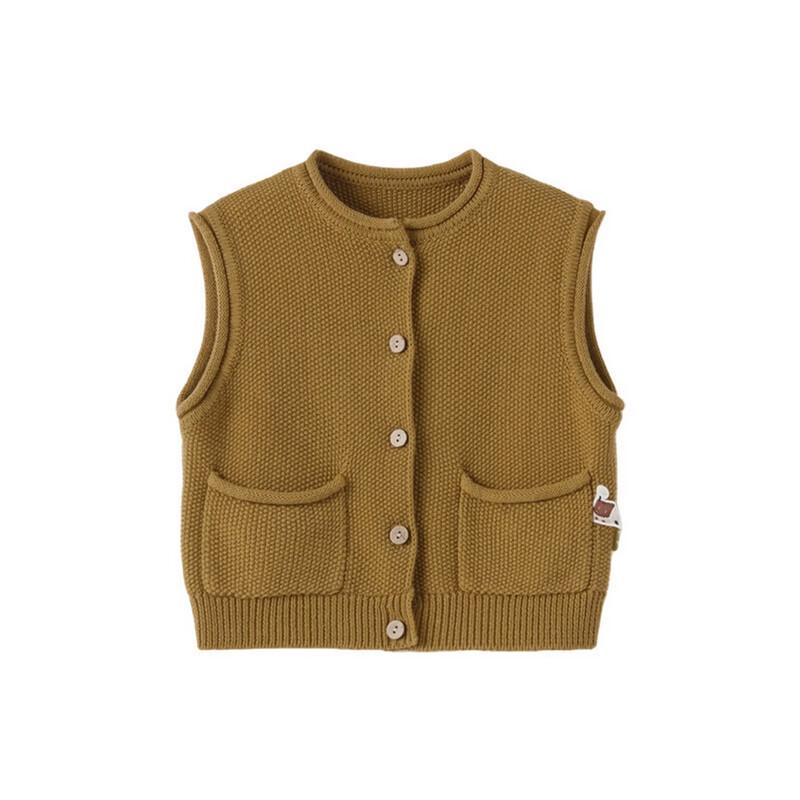 PAPA Kids Cotton Knit Pineapple Pattern Vest