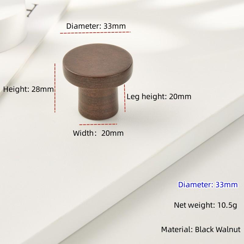 Nordic Wooden Cabinet Drawer Pulls Square Shape Black Walnut Wardrobe Furniture Handle