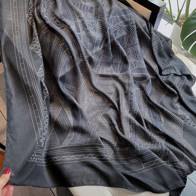 Универсальный хлопково-льняной клетчатый солнцезащитный дорожный платок-шаль - Большой 130 квадратный