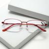 Металлические полуоправы для чтения с защитой от синего света, простые очки для чтения, замедляющие старение, женские сверхлегкие очки для чтения для пожилых людей