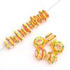 1Pcs 14mm Water Ripple Pattern Freehand Hollow Coloured Glaze Round Ball Multicolor Glass Beads For Jewelry Making DIY Bracelet Necklace Earring