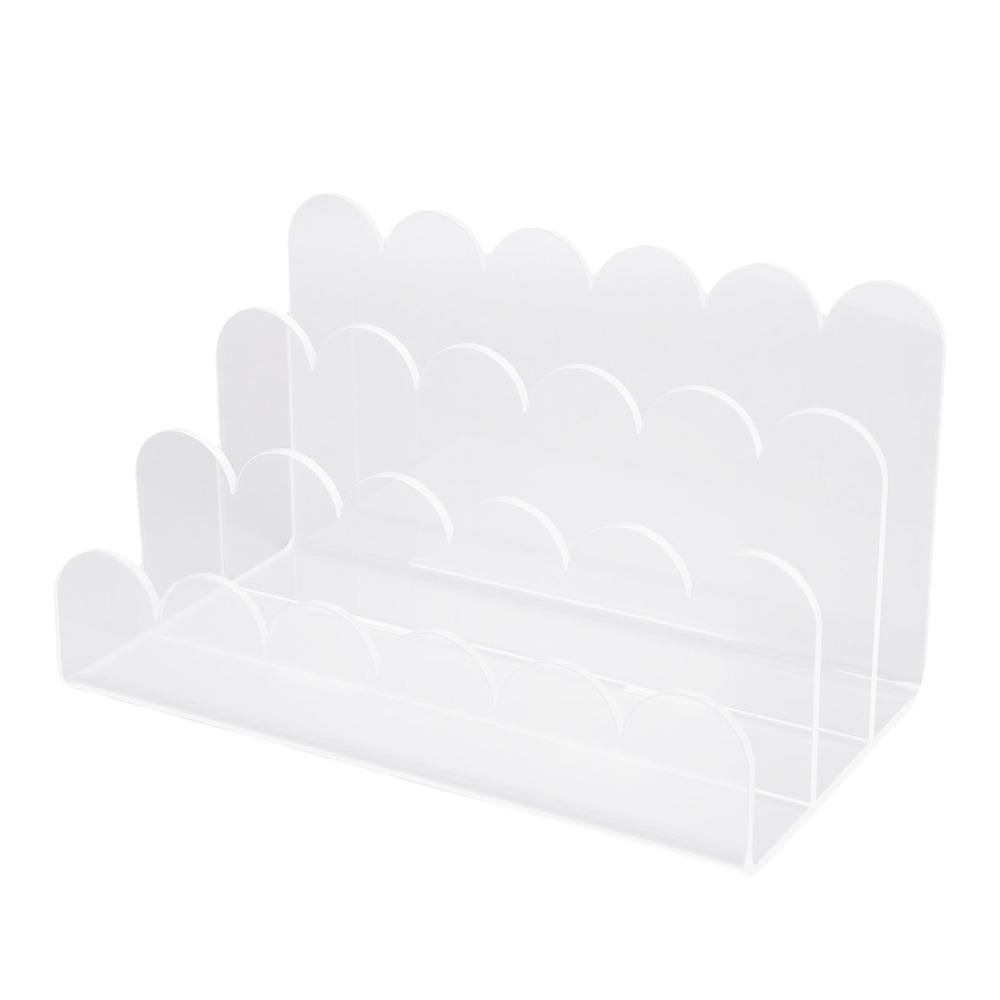 3 Compartments Acrylic Mail Organizer Vertical Storage Desk Organizer  for Envelope Storage