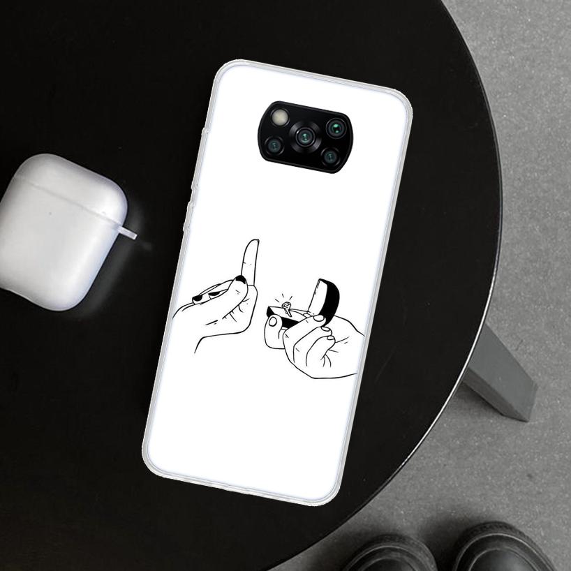 Чехол для телефона "Средний палец" для Xiaomi Poco X6 X5 X7 Pro F7 Ultra Redmi 15C 15 13C 13 12C 12 10C 10 10A 9C 9A 9T 9 Coque Poco