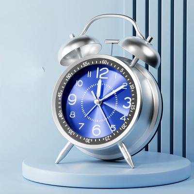 Бесшумный металлический будильник, студенческий, светящийся, новый механический, очень громкий, модный, детское настольное украшение, персонализированные большие часы