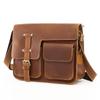 Men's Crazy Horse Leather Crossbody Bag - Genuine Leather Messenger & Multifunctional Computer Briefcase