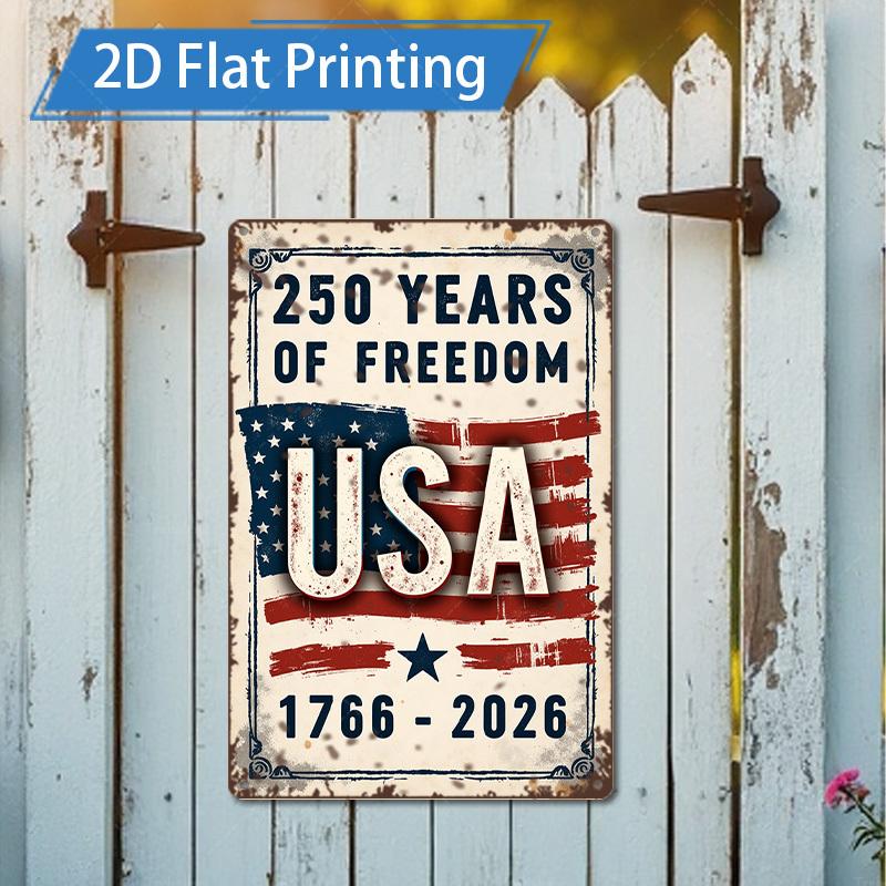 D Flat pc xInch Metal Sign Aluminum Painting Patriotic Flag Wall Art For Home Garden Outdoor Porch Bar Decor