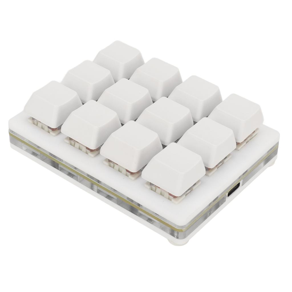12-клавишная механическая игровая клавиатура с USB-подсветкой, светодиодной подсветкой, возможностью горячей замены, красным переключателем из ABS 