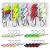 16Pcs Underspin Jig Head Hooks Swimbait Jig Heads with Willow Blade Fishing Jig Heads Spinner Lures for Bass Trout Walleye