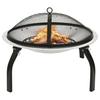 2 in 1 Fire Bowl and Grill with Poker 56 x 56 x 49 cm Stainless Steel