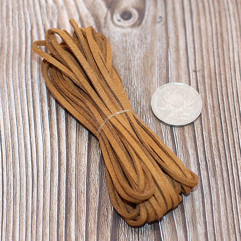 5M Длинный Кожаный Шнурок Плоский Искусственный Замшевый Шнур Нить DIY Браслет Фурнитура Веревка Шнур Изготовление Ювелирных Изделий Толщина 3мм Принадлежности