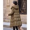 Women's Designer Slim-Fit Hooded Long Goose Down Jacket