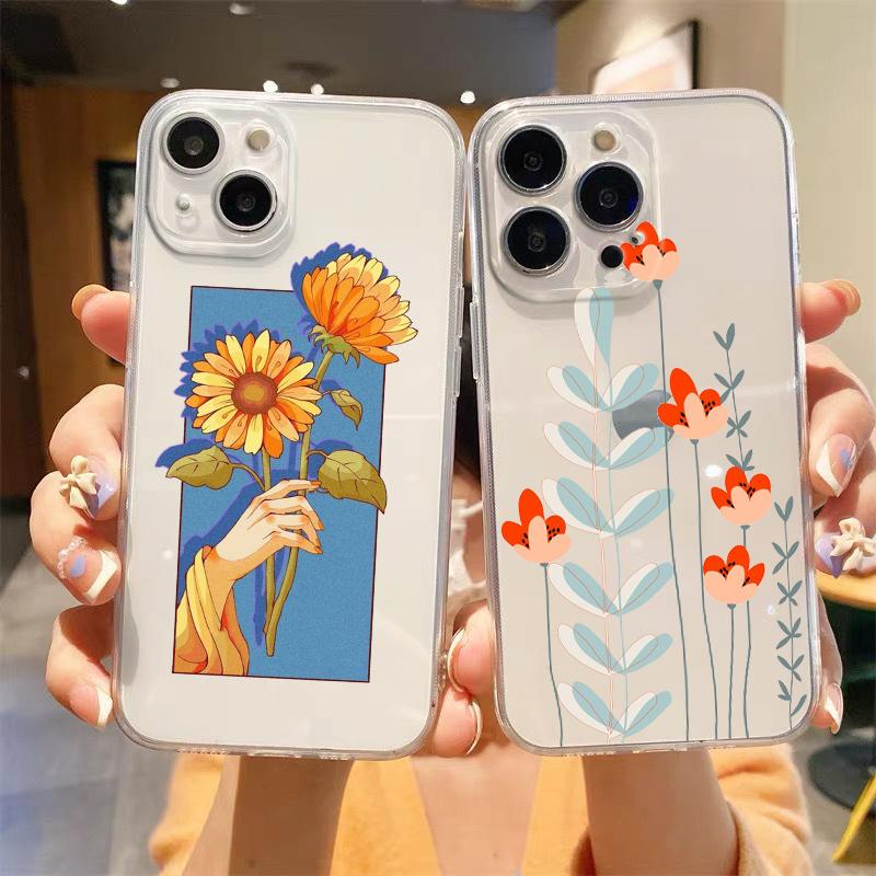 Для iPhone 15 16 14 13 12 mini 11 Pro Max XS X XR SE 7 8 Plus Силиконовый Прозрачный Чехол Милый Мультяшный Конфетный Расписной Чехол для Телефона