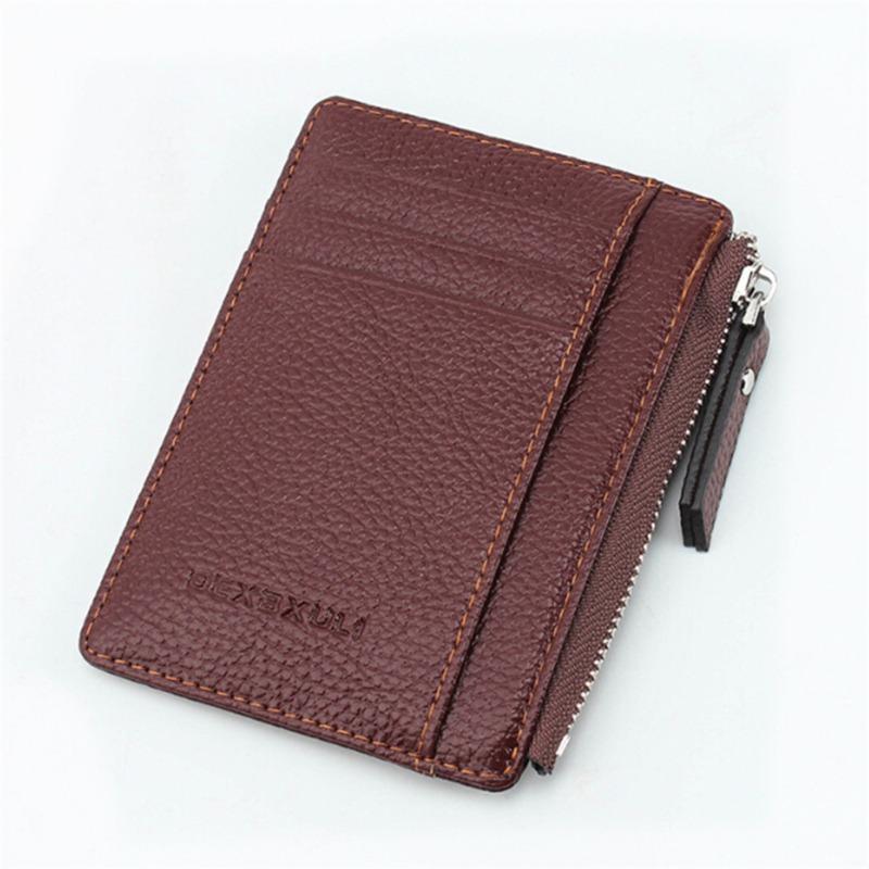 Wallet Mini PU Leather Card Holders Credit Cards Slots Purse Men Women Zipper Coin Pocket Short Wallet
