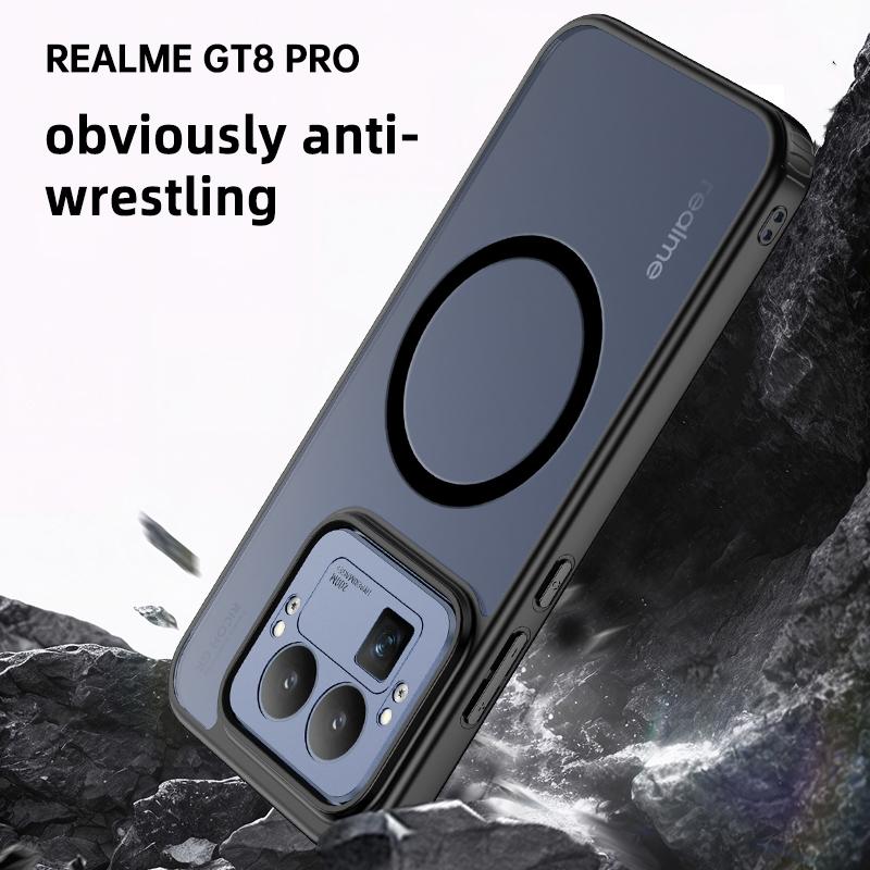 Чехол для Realme GT8 и Realme GT8 Pro, матовый, полупрозрачный, с покрытием "Baby Skin", защита выступающей камеры, бортики, гибридный мягкий чехол