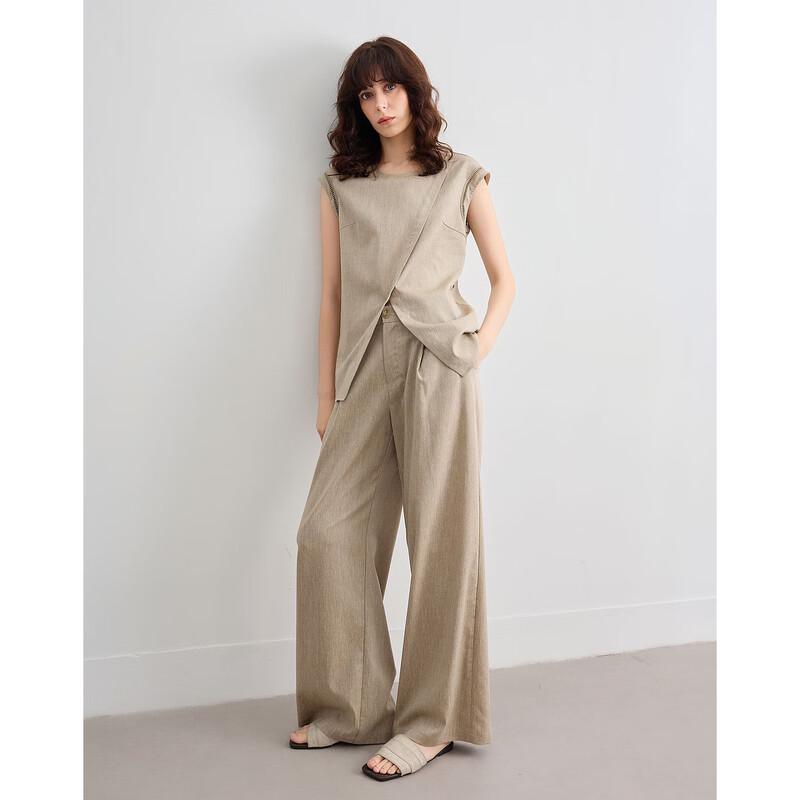Комплект Demana: топ без рукавов из смесовой льняной ткани и брюки с широкими штанинами