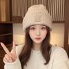 Women's Autumn and Winter Hats, Warm Ear Protectors, Stacked Hats, Big Head Circumference, Small Plush Hats, Versatile Knitted Cold Hats