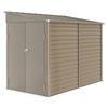 5 x 9ft Galvanised Metal Garden Shed with Foundation Kit, Outdoor Lean-to Shed, Tool Storage House for Garden, Brown